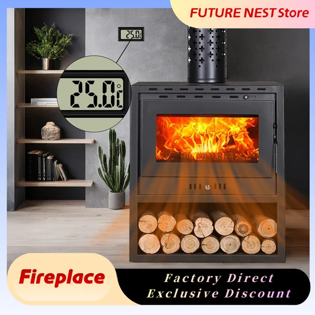 เตาผิงไม้จริง เตาผิงห้องฤดูหนาวพร้อมเตาทำความร้อนสแตนเลส สไตล์บ้านโมเดิร์น บ้านพักตากอากาศชนบท 1