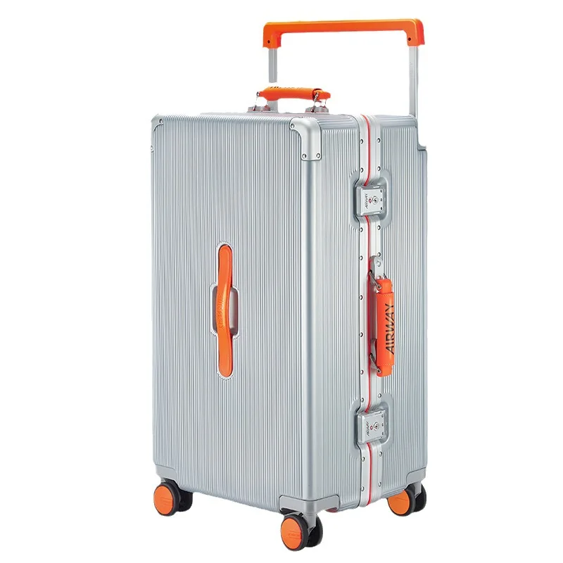Luggage Thick and Wide Pull Rod Suitcase Aluminum Frame Box Pc26-Inch 28-Inch Large Capacity Luggage Business Travel Suitcase