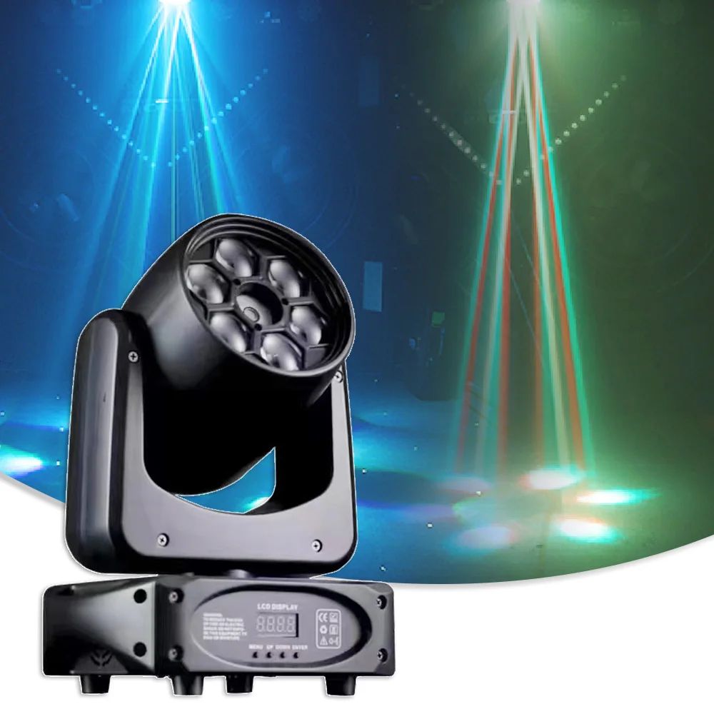 LED 6x12w Green Laser Beam Bee Eye Effect Projector Moving Head DMX512 For Dj Disco Party Wedding Event Indoor Stage Lighting