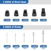 Blue Aluminum Alloy Cordless Electric Rivet Nut Gun Tool Set with Attachments  2.4/3.2/4.0/4.8mm DIY Automotive Hex Shank Nozzle 4