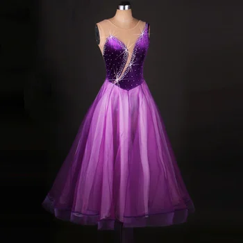 waltz Tango standard flamenco girls ballroom competition dresses skirts purple dance wear costumes women rumba china jurk woman
