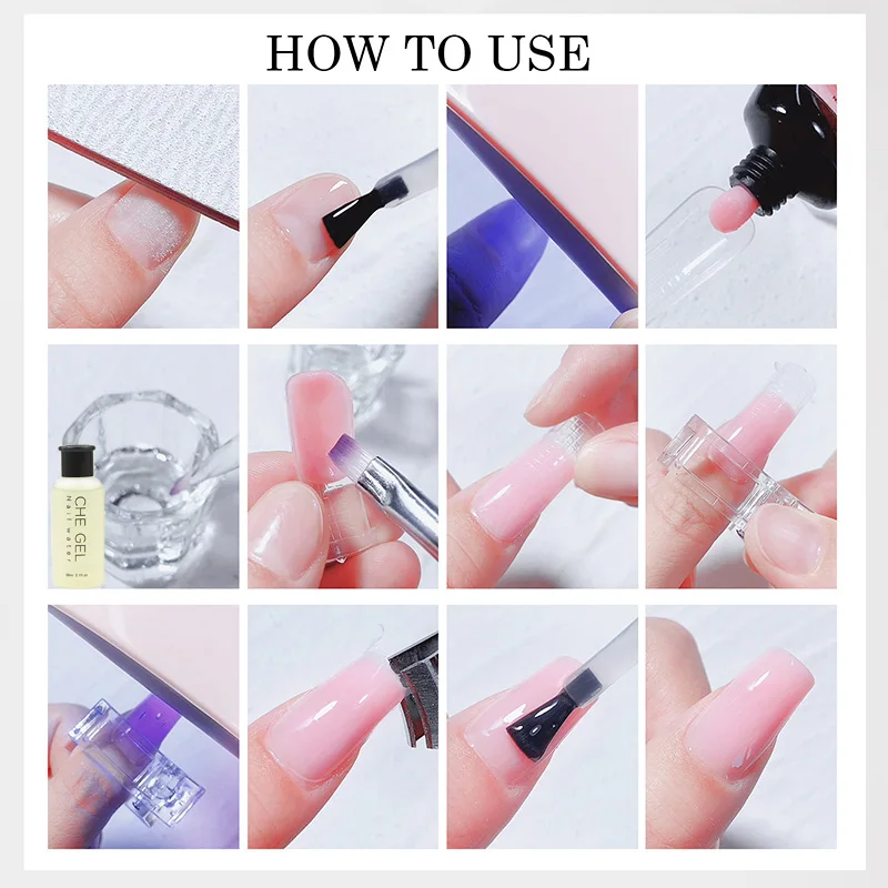 Poly Nail Extension Gel Kit with Mini Nail Lamp