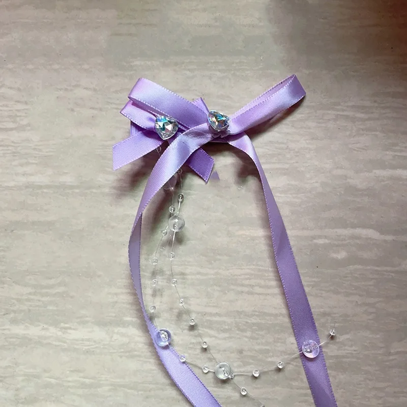 Band Glas Perlen Bogen Quaste Haar Clip Frauen Koreanische Y2K Mode Einfarbig Haarnadel Mädchen Party Headwear Seite Clips – Detail 10
