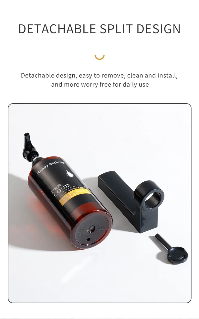 Description Picture 6 of itemHotel Shampoo and Shower Gel Separate Bottles Wall Mounted No Punching Hand Sanitizer Boxes Wall Mounted Manual Soap Dispensers