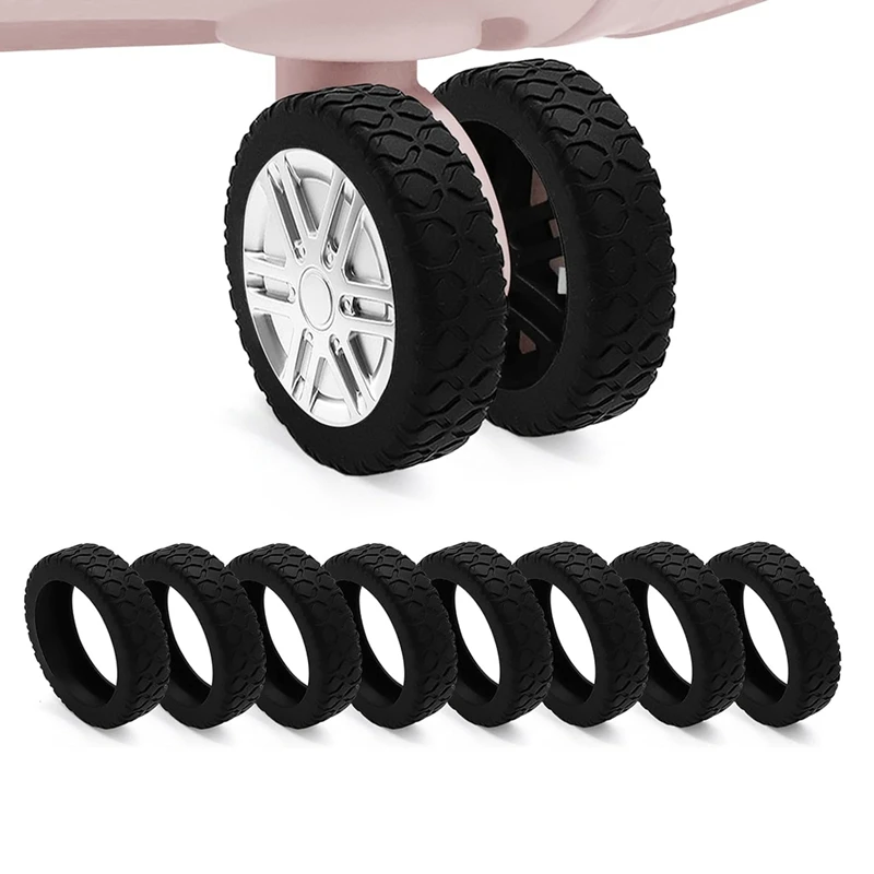 AT19-8Pcs Suitcases Wheel Covers,Silicone Luggage Compartment Wheel Cover For Most 8 Spinner Wheels