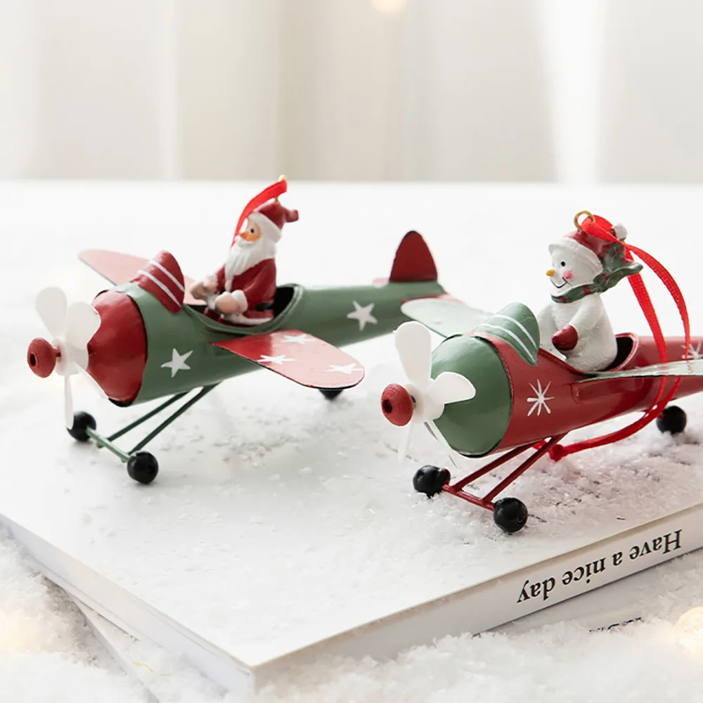

Рождественское украшение для дома, мультяшный античный Санта-Клаус, снеговик, самолет, Рождественская елка, детские подарки