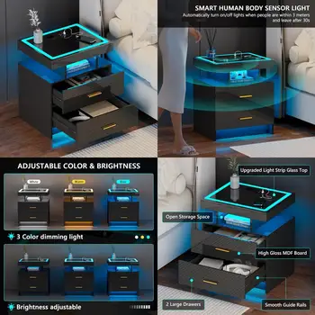 Wireless Charging LED Nightstand 1