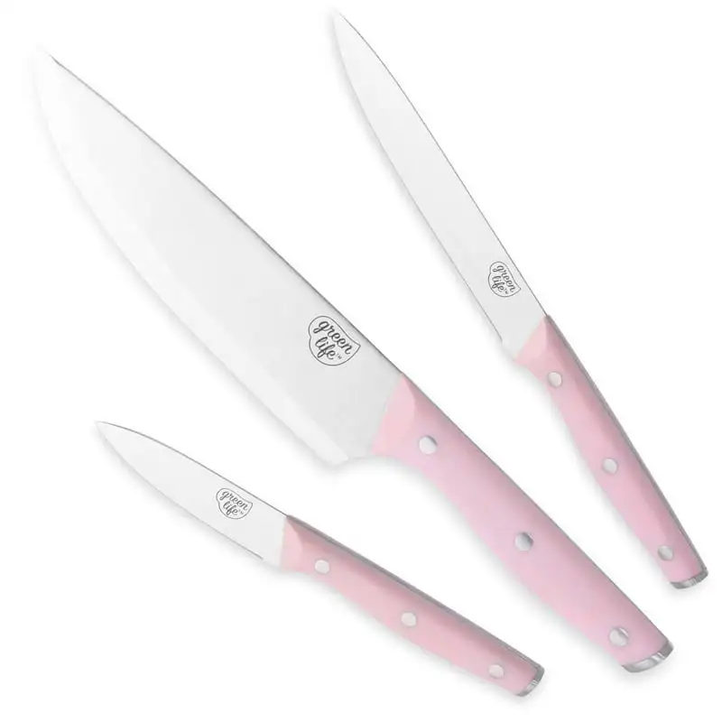 

Stainless Steel Knife Set, 3 Piece, Pink Messer Knifes survival Damasus knife Knife for men Damascus knifes for kitchen набо