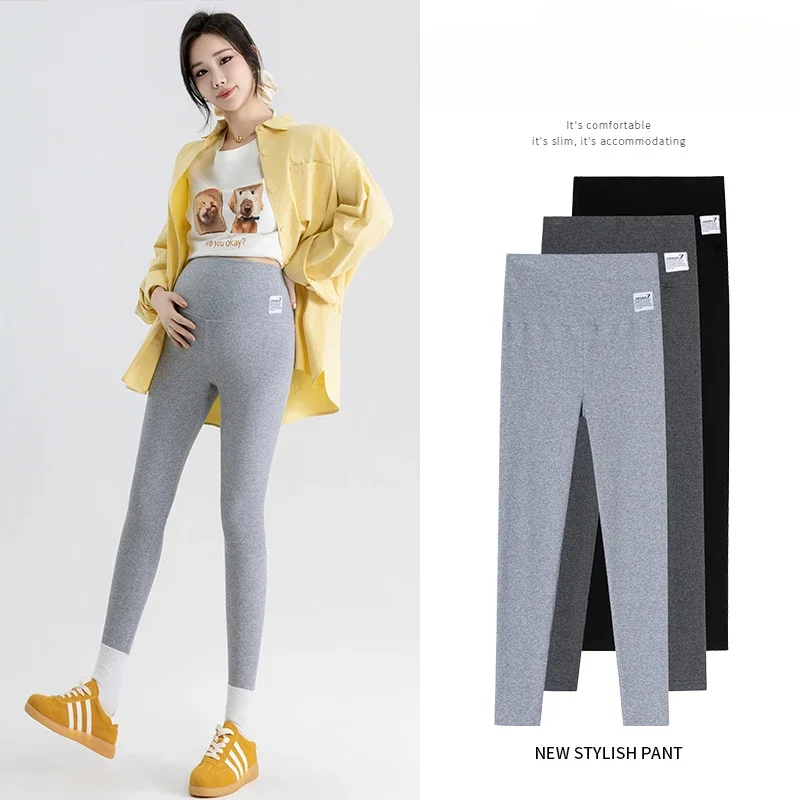 Good Quality Spring Pregnant Woman Skinny Leggings Stretched Slim Hips Maternity Knitting Basic Pants Elegant Pregnancy Trousers