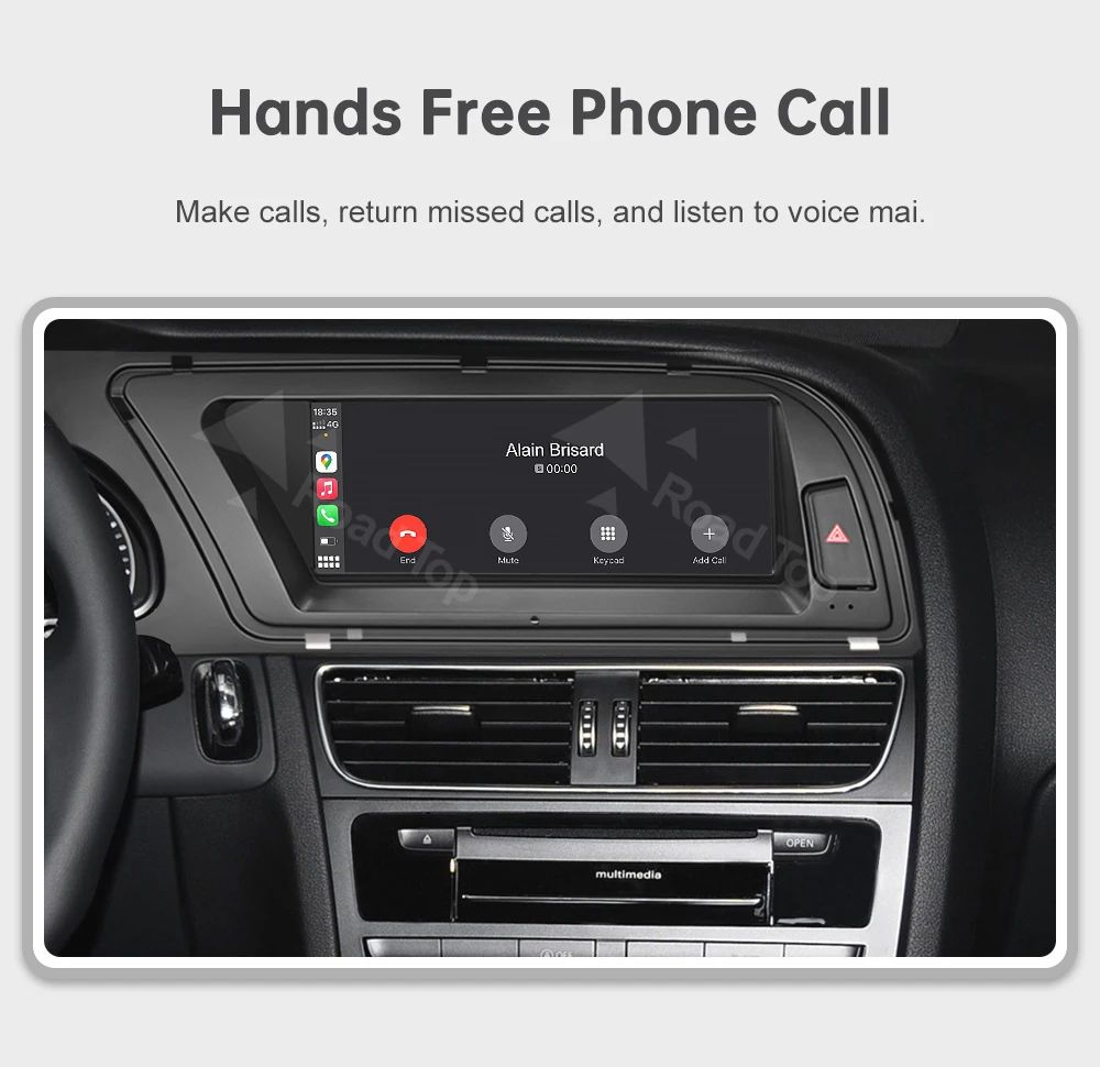 RoadTop 3G MMI Wireless CarPlay Multimedia Ultra-dünner Bildschirm Android Auto Airplay Autolink Linux Bildschirm für Audi A4 2013-2015 – Detail 18