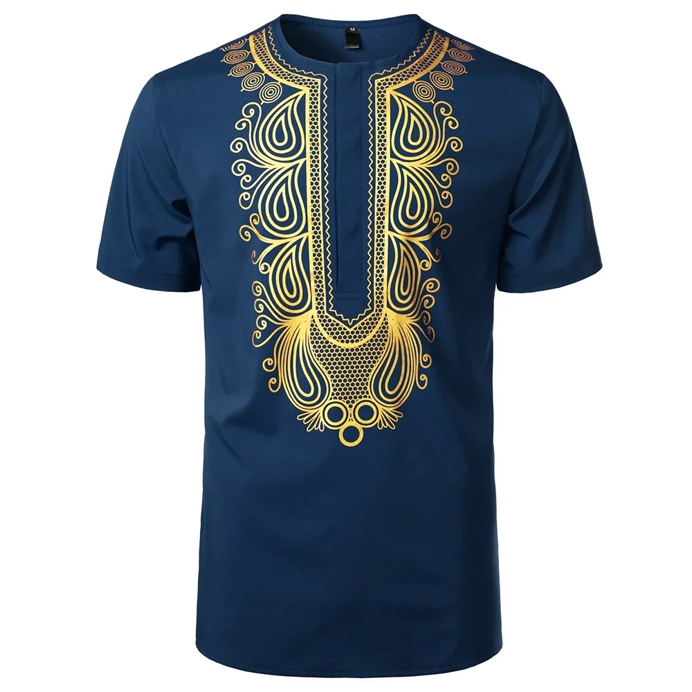 African Style T-shirt Men's 3D Printed Summer Short Sleeve Round Neck Top 3
