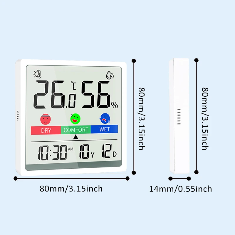 Digital Hygrometer Indoor Temperature Humidity Meter Sensor Weather Station Large Screen LCD digital thermometer