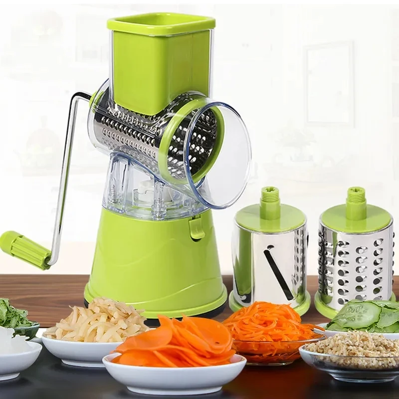 1pc Multifunctional Vegetable Cutter Potato Slicer With 3 Or 6  Interchangeable Blades, 11''x7.2