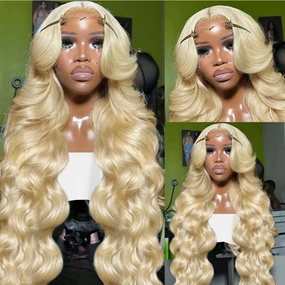 30 32 Inch 613 Honey Blonde Body Wave 13x4 HD Lace Frontal Human Hair Wigs Brazilian Colored Glueless Wig For Women