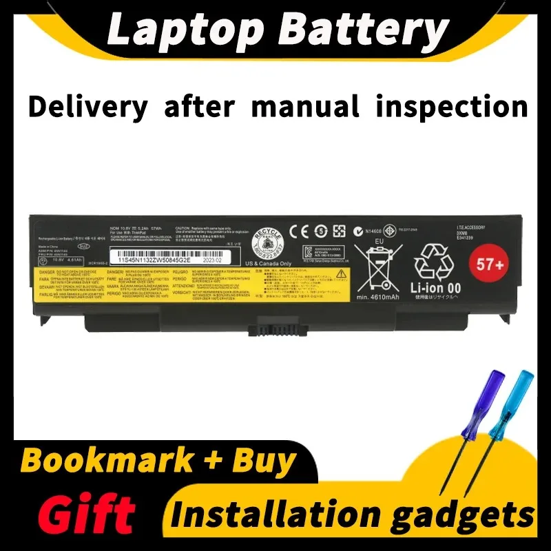 

For Lenovo Thinkpad T440p T540p W540 W541 L440 L540 45N1144 45N1158 45N1159 10.8V 57wh/5200mAh 57+ Laptop Battery