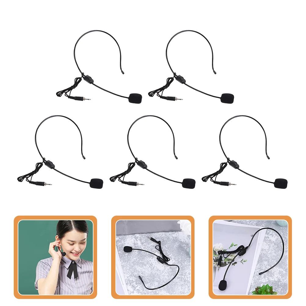 

5 Pcs Microphone Headset Voice Amplifier for Teachers Kids Wired Headphones Ear