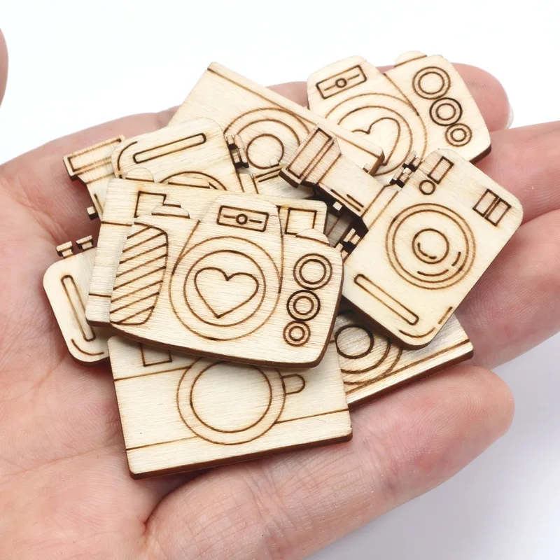 200 Pièces Tranches De Bois Mixte Fleurs Et Feuilles - Décorations Naturelles Pour Scrapbooking, Noël, Mariage Et Bricolage