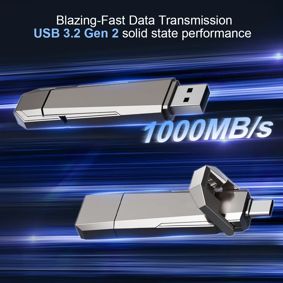 KOOTION U52 1TB 512GB 256GB Flash Drive USB3.2 Gen 2 Solid State Pen Drive Pendrive for PC Laptops Desktop PS5 Smartphone Tablet