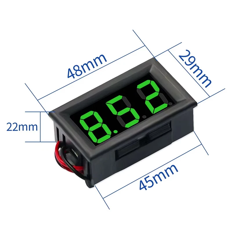 Digital Voltmeter DC 4.5V to 30V Digital Voltmeter Voltage Panel Meter Red 6V 12V Electromobile Motorcycle Car