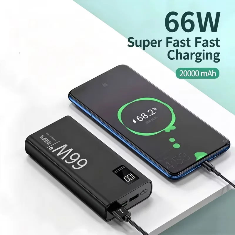 레노버 66W 초고속 보조배터리 200000mAh LED 디스플레이 PD 20W 선물용 고속 충전 아이폰 안드로이드 겸용