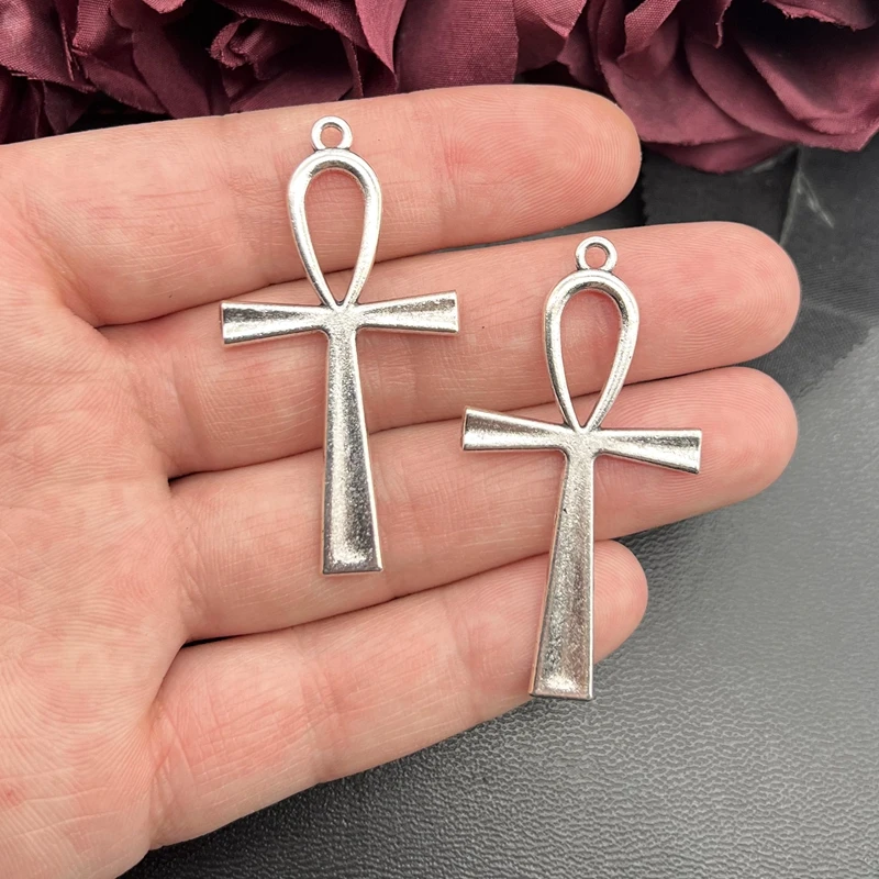 

5pcs 54*28mm Antique Silver Ankh Cross Pendant Cross Egyptian Ankh Life Symbol Pendants DIY Handmade Crafts Jewelry Accessories