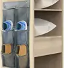 6 Grids Wall-mounted Sundries Organiser non-woven Fabric Closet Storage Mesh Bag Pocket Clear Hanging Over The Door Cloth Box 5