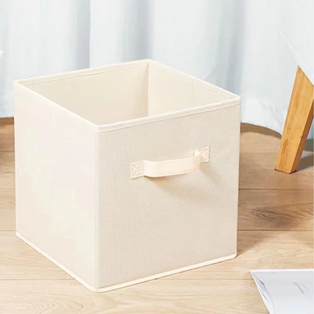 Cube Non Woven Fabric Storage Bin Collapsible Storage Box Home Supplies , Kid Toy Storage Organizer Cabinet drawer organization