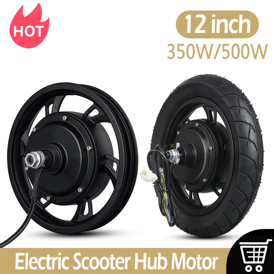 電動自転車用ディスクブレーキ付きブラシレスモーター後輪,12インチ