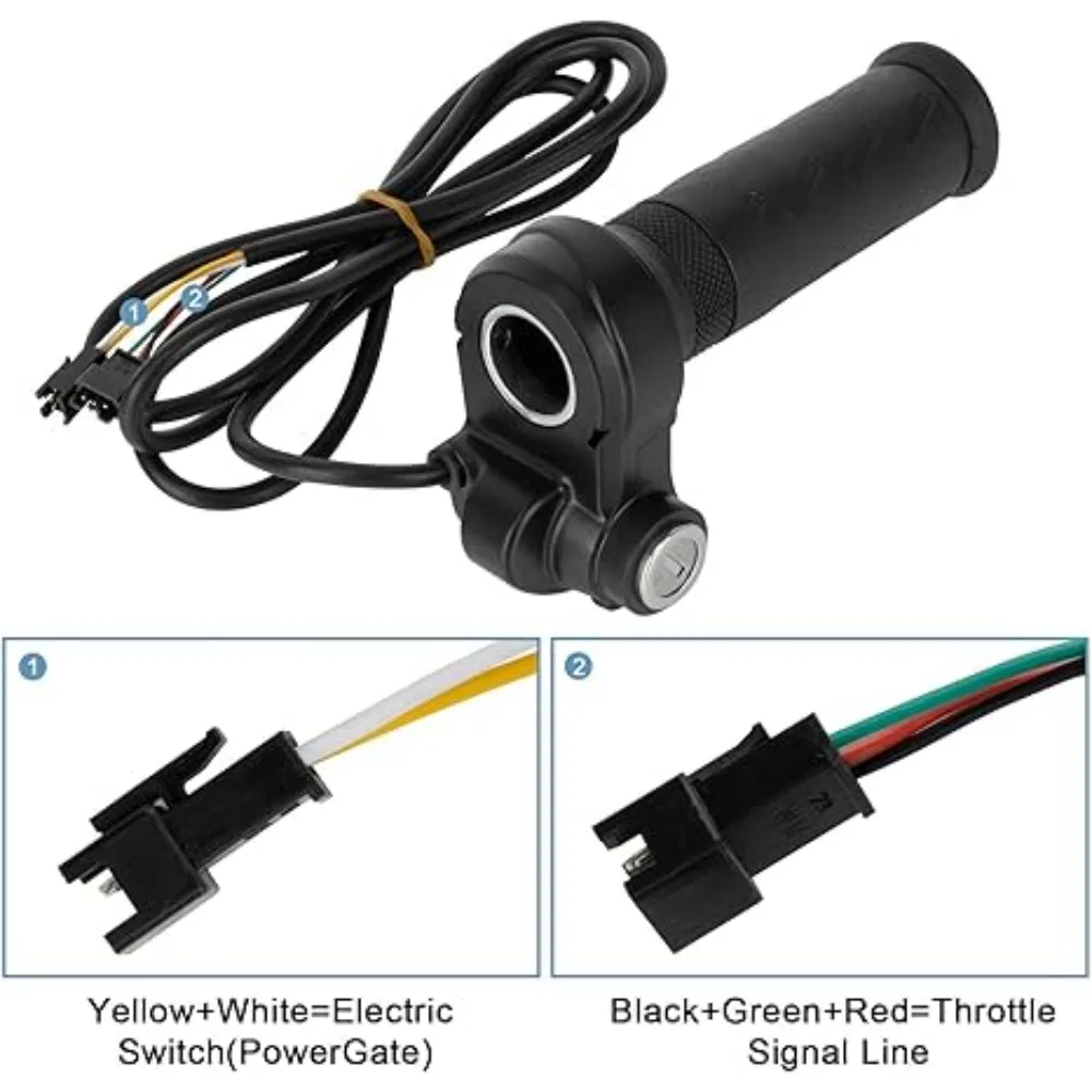 Universal Full Twist Ebike Throttle Controller with 2 Keys for Electric Bikes and Scooters, 22MM