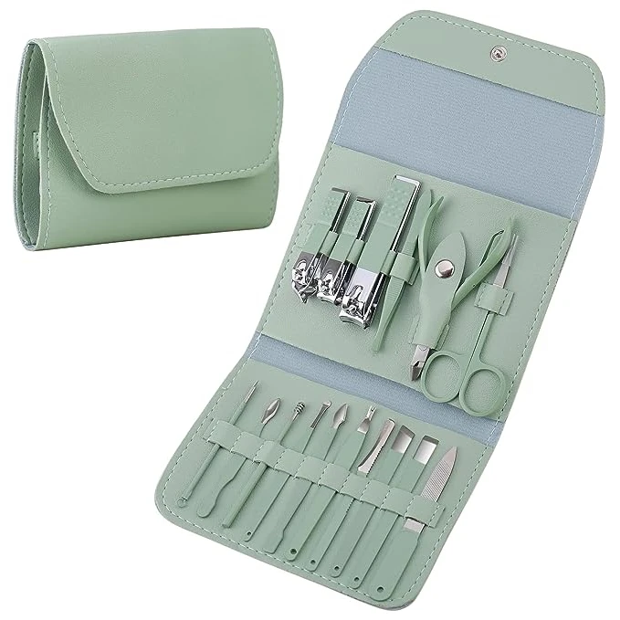 16-Piece Professional Nail Care Set - Color Nail Clipper & Exfoliating Tools