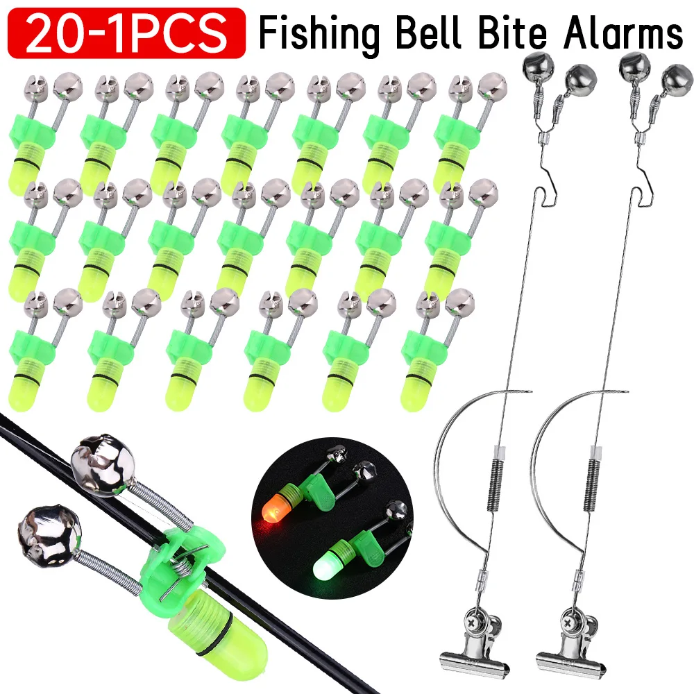 20-1pc Fishing Bell Bite Alarms Fishing Lures Bite Bait Alerter Light Twin  Bells Clip Alerter Sea Fishing Outdoor Accessories - AliExpress