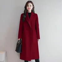 Plus Size Women's Mid-Length Woolen Coat Slim Fit Woolen Tweed Coat for Middle-Aged And Elderly Autumn Winter Seasonal Fashio...
