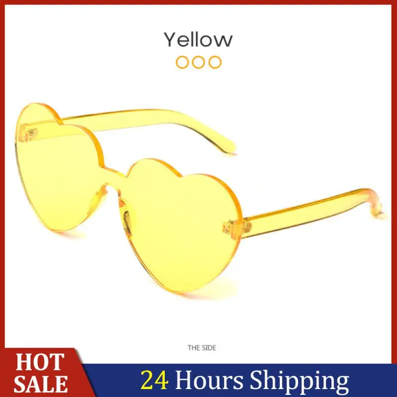 

Love Heart Sunglasses Women Rimless Tint Clear Lens Colorful Party Sun Glasse Girls Women Men Vintage Travel Shades Eyewear