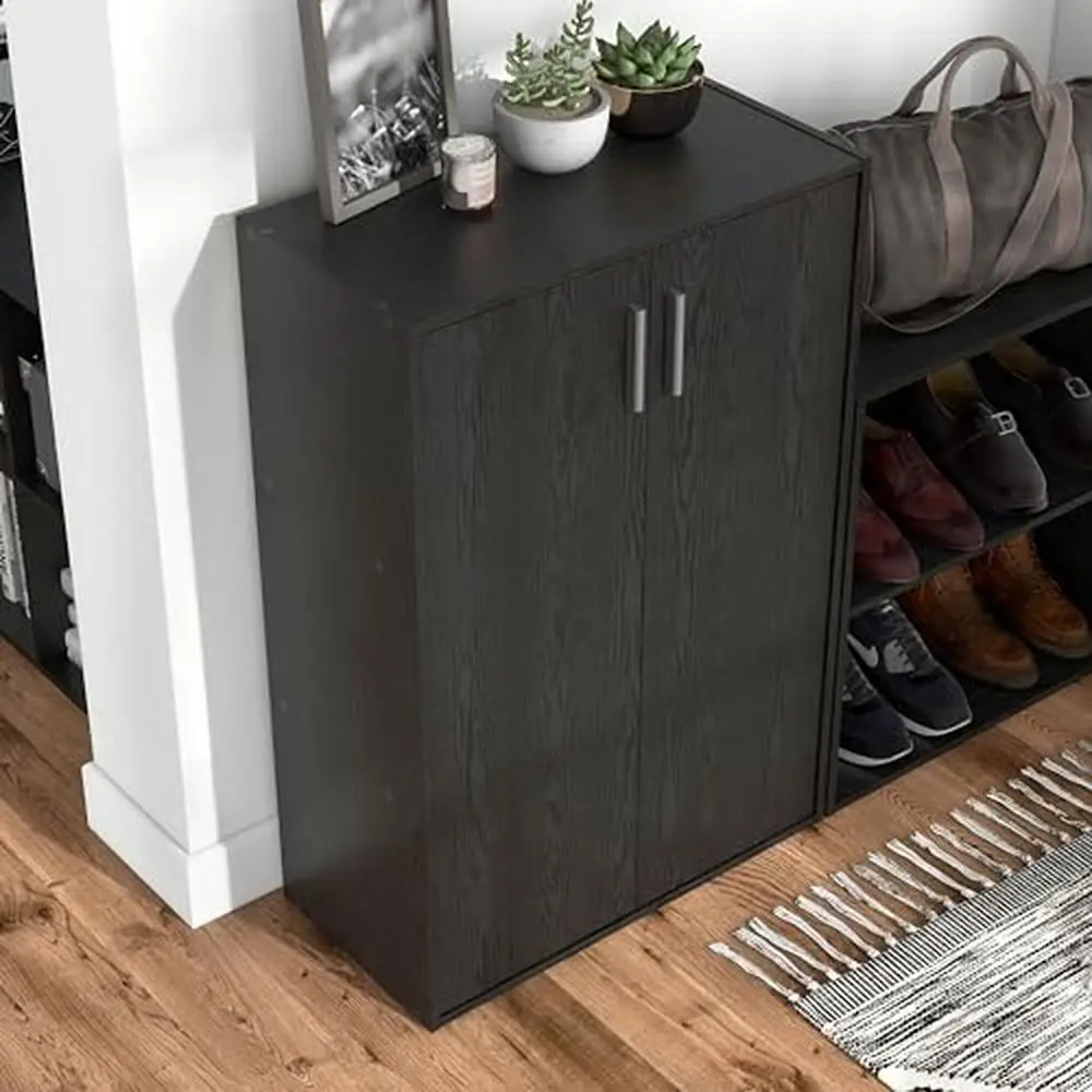 Wood Cube Storage Organizer with Doors Stackable Bookcase Pantry Dorm Room Decor & Bedroom Organizer Small Spaces Space Saving 4