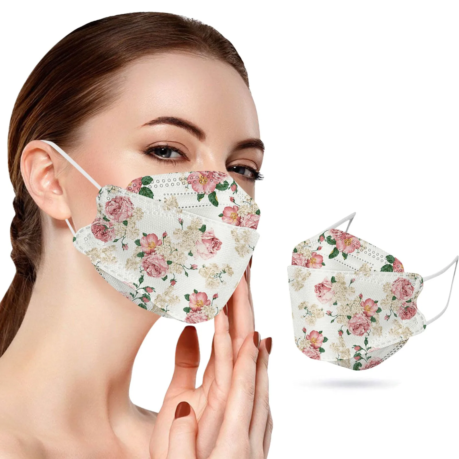

50PCS Adults Daily Flower Prints 4-Layer Disposable Mascherine mascarilla Monder Scarf Halloween Cosplay MasK hot sale 2022