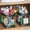 Double-layer storage rack Kitchen living room bathroom countertop storage rack Desktop seasoning multi-functional storage rack 3