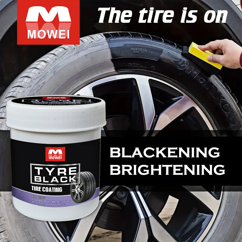 Tire Coating Wax 150g - Enhanced Black Shine, Durable Protection Wax for Car and Motorcycle Tires, Exterior Decoration Restorati 2