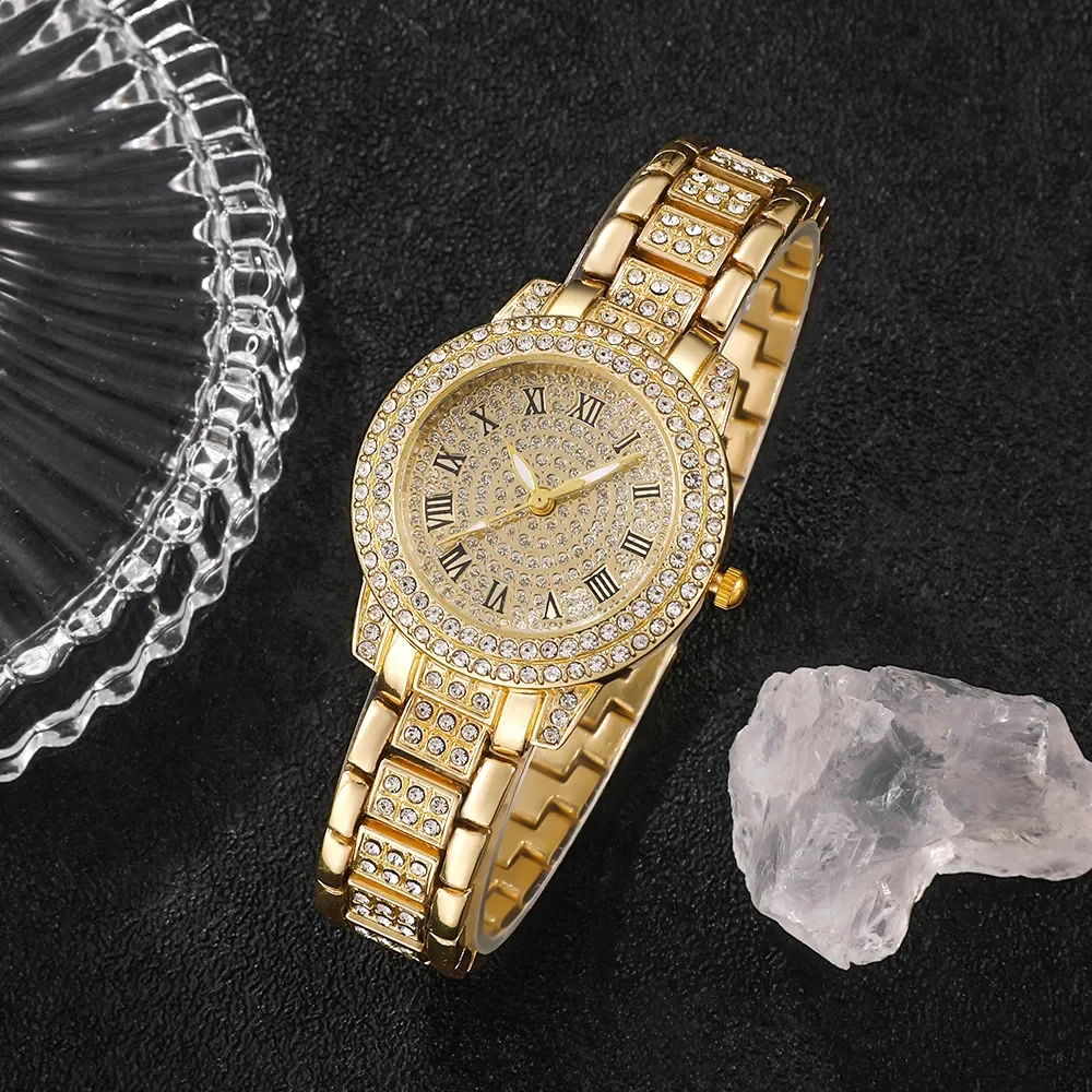 Diamond Women Watches Gold Watch Ladies Wrist Watches Luxury Brand Rhinestone Womens Bracelet Female Relogio Feminino