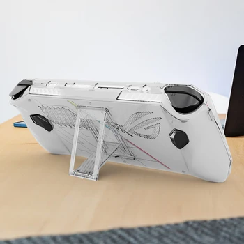 Transparent Protective Case Console Protector Case Shockproof Anti-fall with Folding Stand for Asus ROG Ally Game Console 1