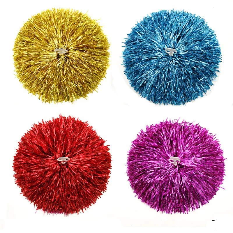 1 Pair Cheer Dance Sport Competition Cheerleading Pom Poms Flower Ball For for Football Basketball Match Pom Decorator Party 12pcs metal cheerleading flower ball sports teamwork cheer shiny poms for football basketball baseball softball hockey track