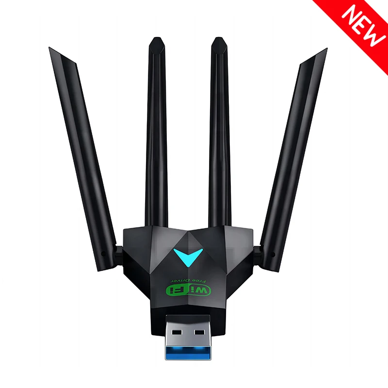 להקה כפולה 1300Mbps wifi מתאם 2.4g/5ghz wifi dongle usb3.0 802.11ac-מקלט אלחוטי 4 אנטנה עבור PC/נייד חינם