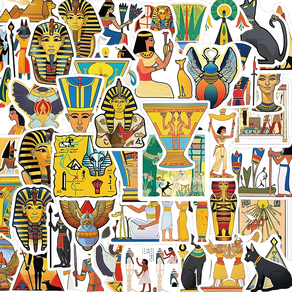 

10/30/50pcs Ancient Egypt Pharaoh and Bastet Cat Waterproof Stickers Art Decal Laptop Notebook Motorcycle Luggage Cool Sticker