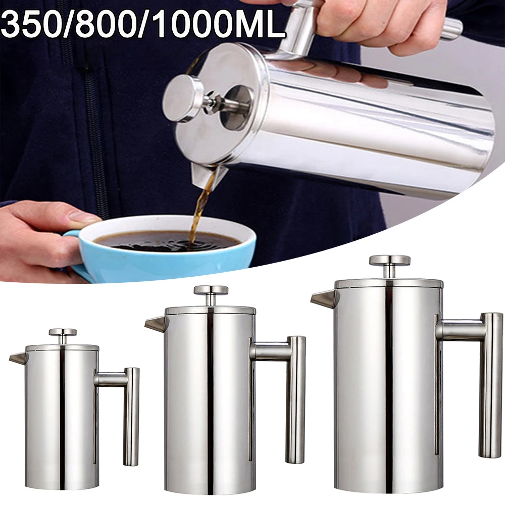 350ml800ml1000ml French Press Coffee Maker Stainless Steel Double Walled  Insulated Coffee Maker Pot