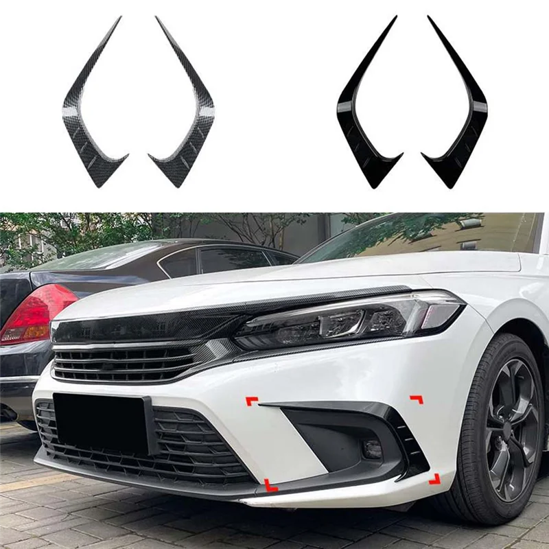 인기 자동차 앞 범퍼 스플리터 스포일러 안개등 Canard 부품 Honda Civic 11 세대 2021+ 광택 블랙