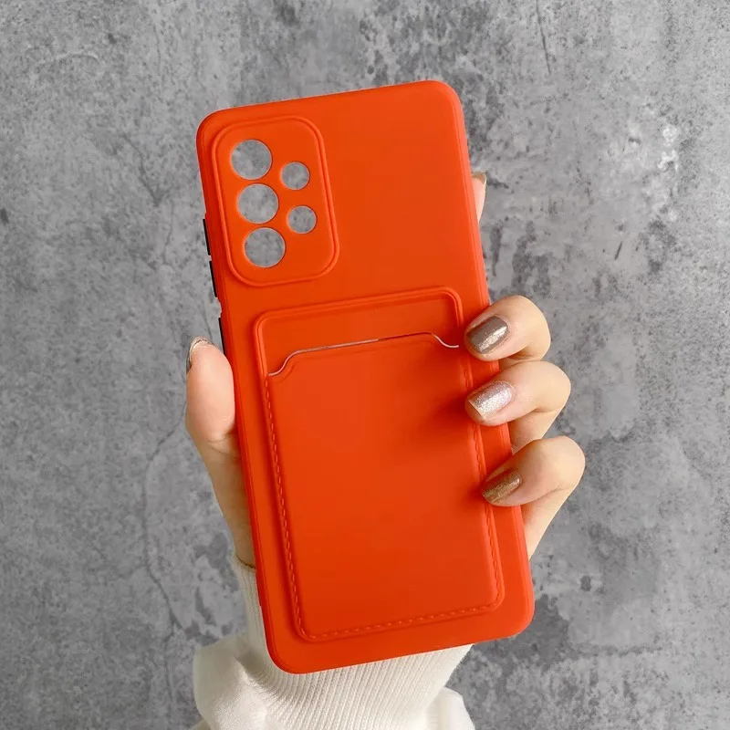 Luxury Silicone Wallet Card Holder Phone Case – Shockproof Soft Cover with Fine Hole Design