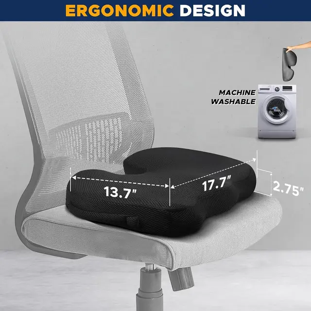 Coussin à mémoire de forme orthopédique en Gel, mousse U Coccyx, siège de voyage, Massage, chaise de bureau, protection d'assise saine, oreillers respirants 2