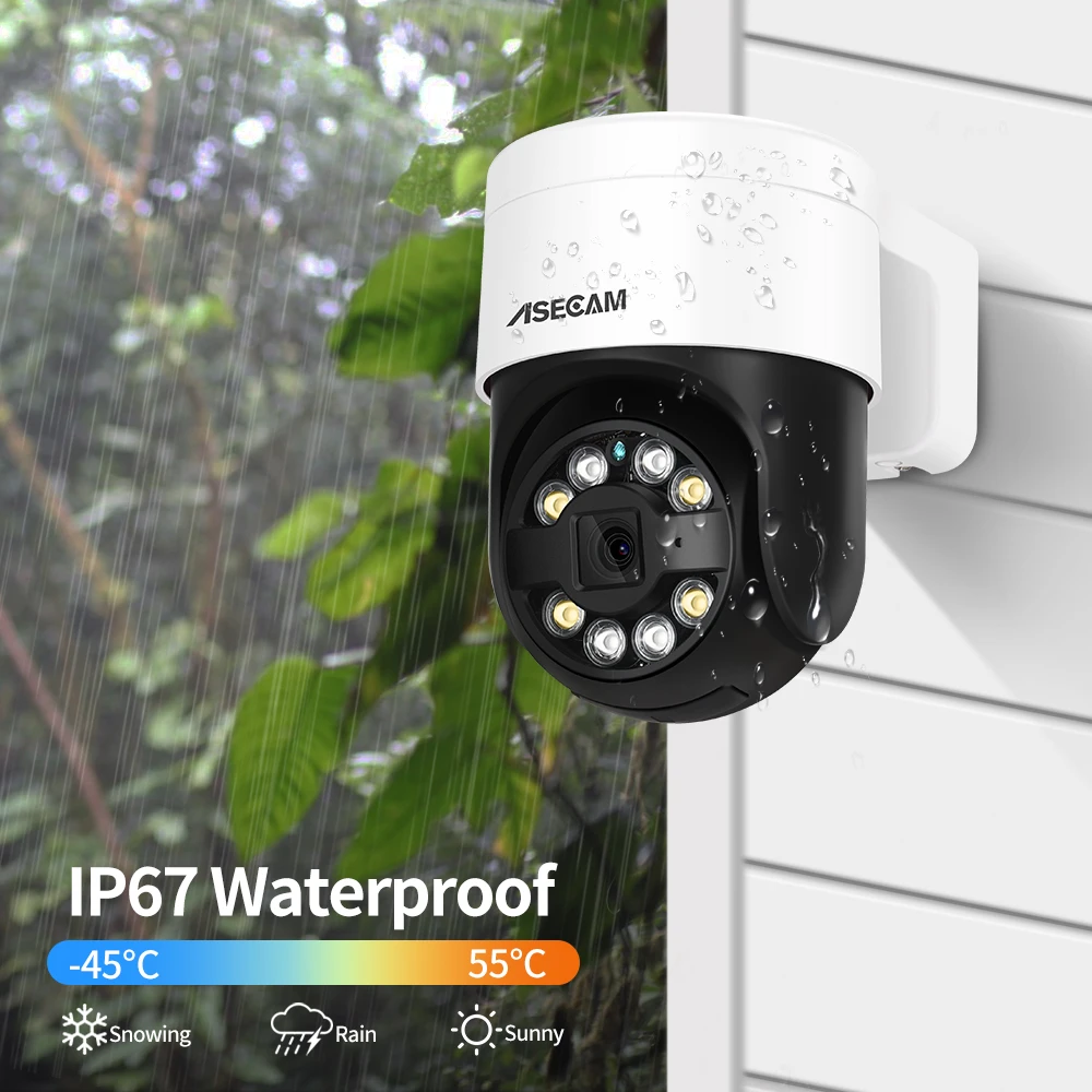 ASECAM 8MP 4K PTZ IP Camera Outdoor AI Face Detection Audio POE H.265 Onvif CCTV RTSP Humanoid Detection Security Camera