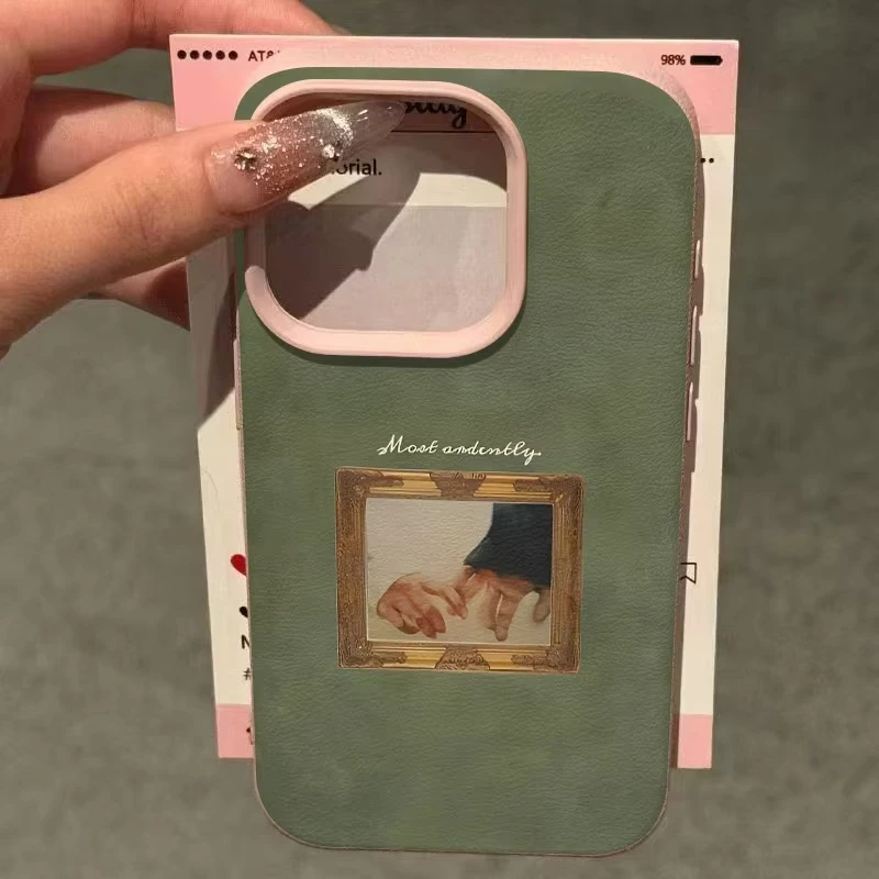 Elegant Retro Oil Painting Couple Design Soft Phone Case Cover