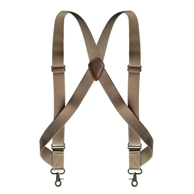 Fevaeno Set 3 Pezzi: Bretelle Uomo Larghe 3.5 Cm + Papillon + Fazzoletto – Regolabili Elastiche Con Clip Metalliche - 4