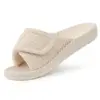 Comwarm Orthopedic House Slippers For Women Adjustable Indoor Slippers Fashion Open Toe Corduroy Bedroom Slides Fur Cotton Shoes 1